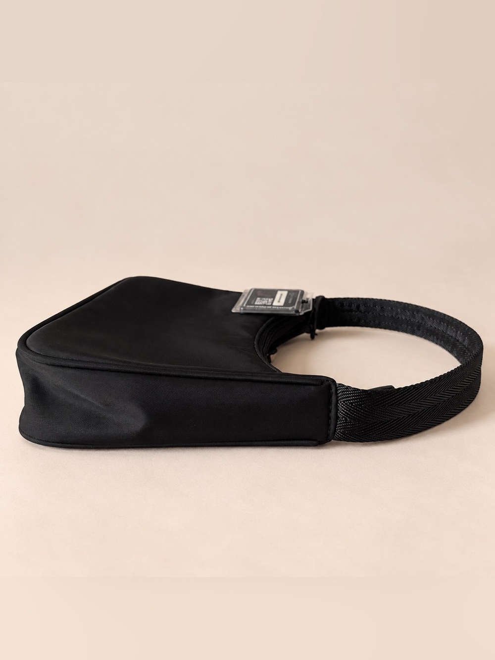 Prada Black Nylon Mini Shoulder Bag with Logo Plaque - Picture 4 of 9